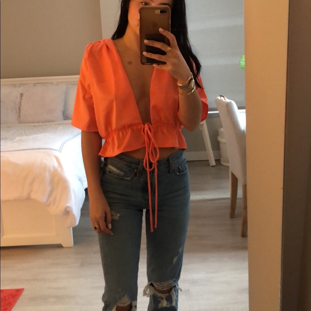 Tie Front Cami Cap Sleeve Top